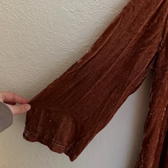 CP SHADES mauve silk velvet tunic top size L - Picture 4 of 8